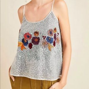 Anthropologie Seen Worn Kept Embroidered Sequin Top